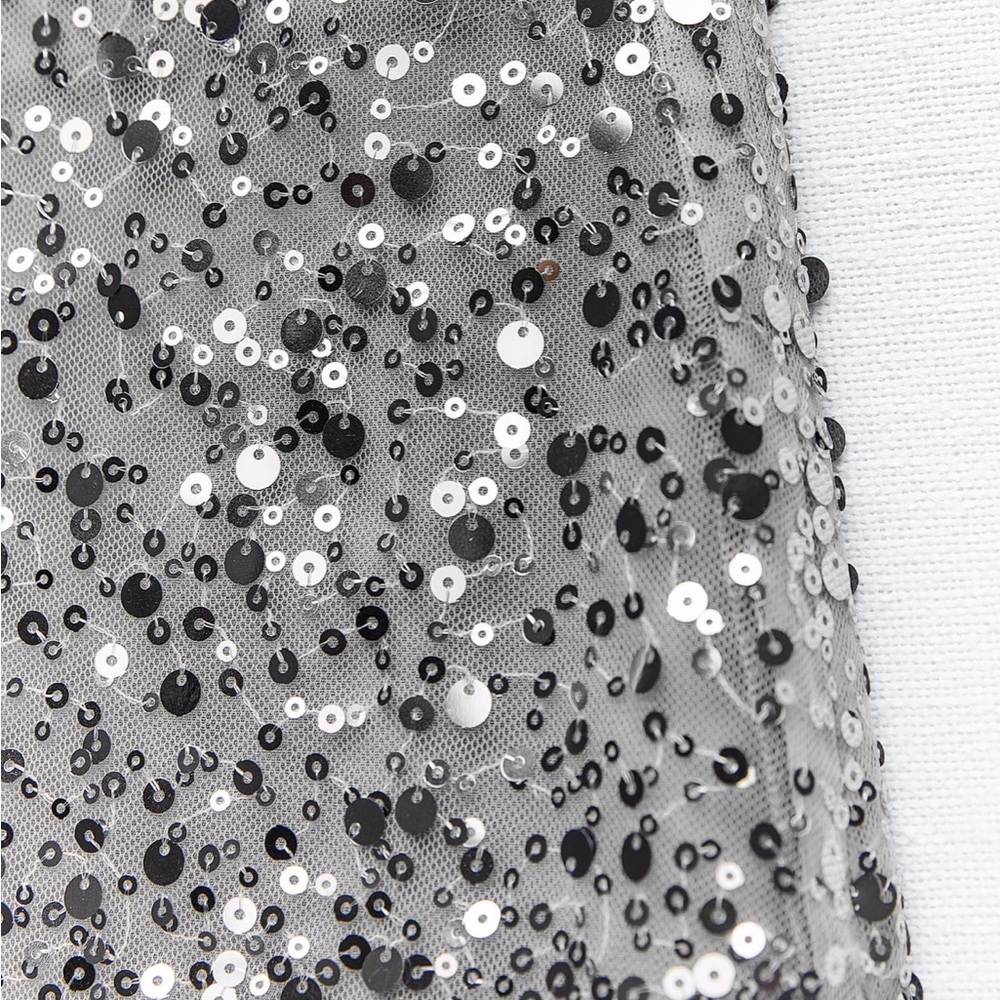 Zara limited edition sequin with fringe detail mini skirt - Picture 7 of 9